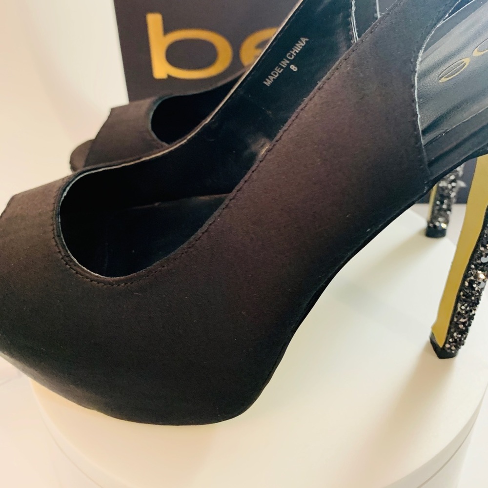 Bebe Black  (Nadia) Slingback Pumps